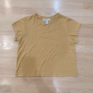 forever 21 simple golden yellow tee
